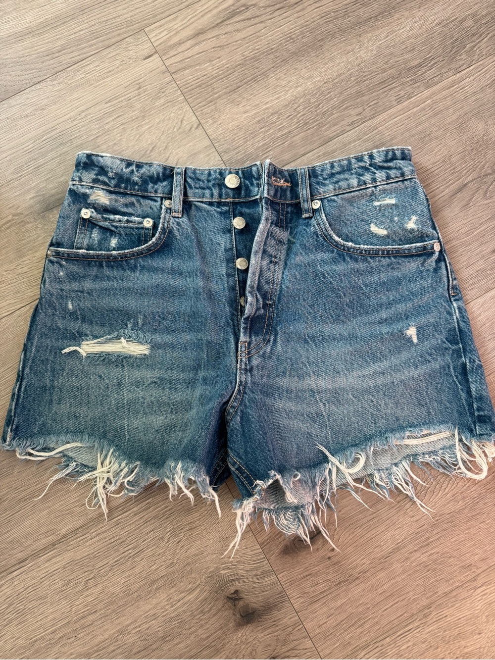 Zara High Waist Denim Shorts